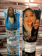 Personalized Design on Hard Plastic Cup -18oz -Set of 4