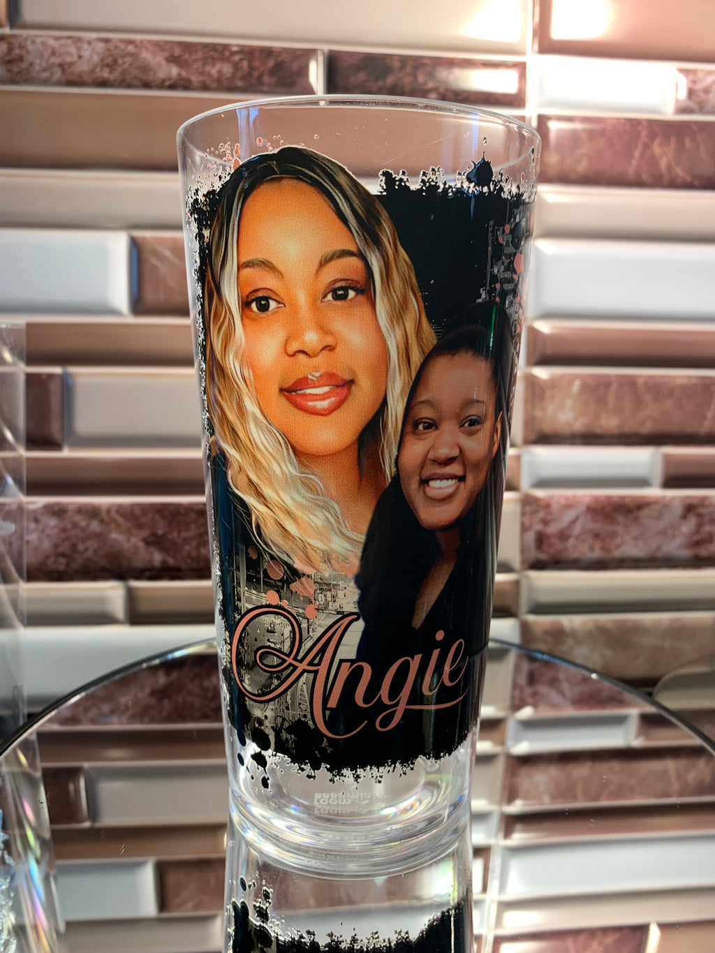 Personalized Design on Hard Plastic Cup -18oz -Set of 4